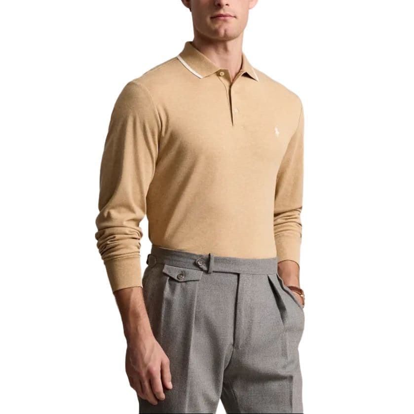 Поло Polo Ralph Lauren SS24 Polo Классическая версия Мужской Верблюжий цвет - изображение 4