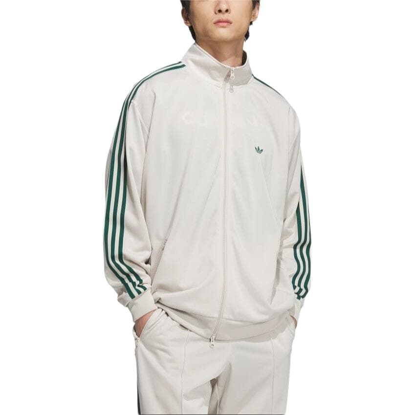 Куртка Adidas Originals BECKENBAUERTRACK Костюм AW24 Куртки Пальто Унисекс Прозрачный Коричневый Преппи Зеленый - изображение 2