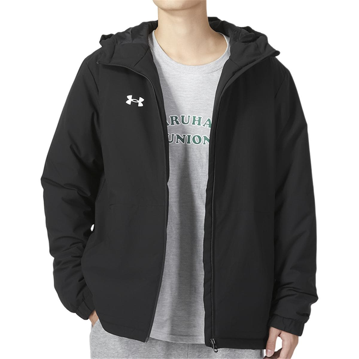 Зимняя куртка пуховик Under Armour Хлопковый пуховик Мужской Черный Сумка для покупок - изображение 3