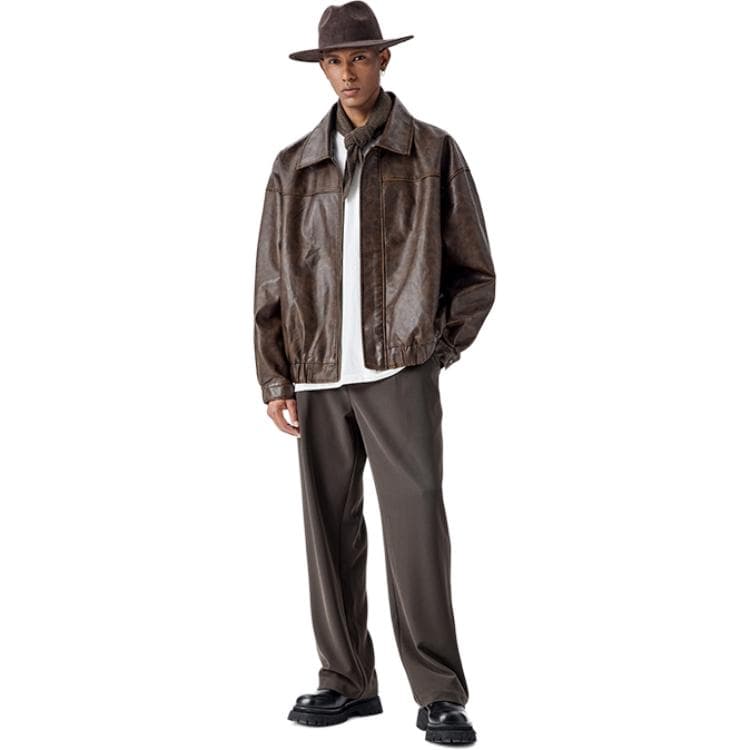 Кожаная куртки bodydream Vintage PU Jacket Deep Brown - изображение 4
