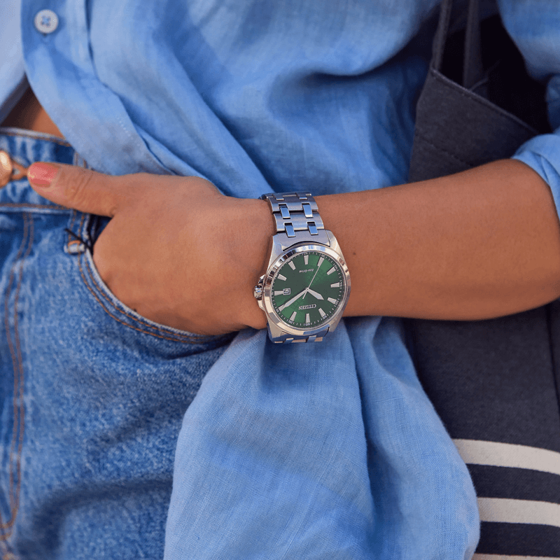 Часы CITIZEN Eco Drive 100м Водонепроницаемый Освежающий вариант Кварцевый механизм Нержавеющая сталь Шнуровка Часы - изображение 4