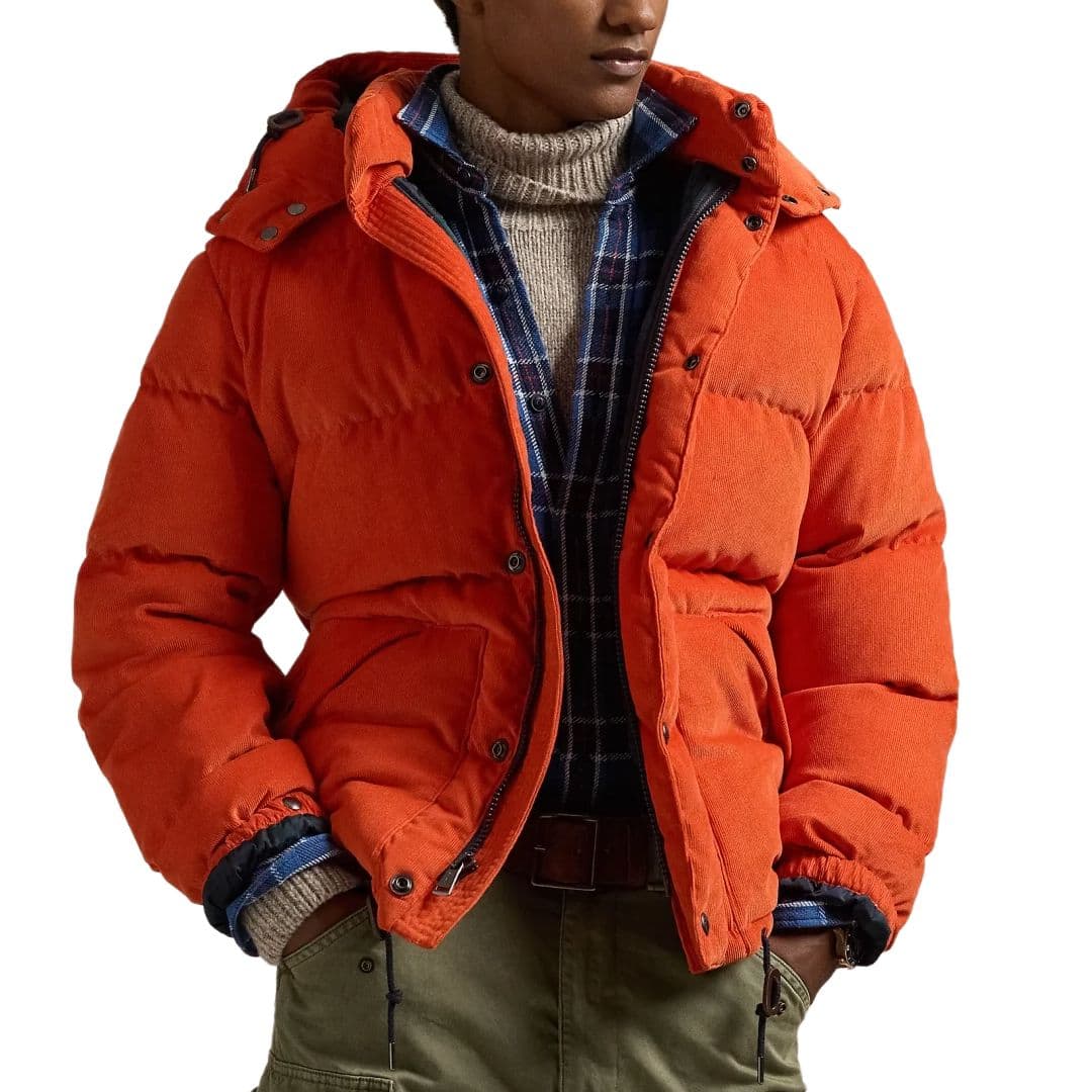 Зимняя куртка Polo Ralph Lauren Мужской пуховик Преппи Оранжевый - изображение 4