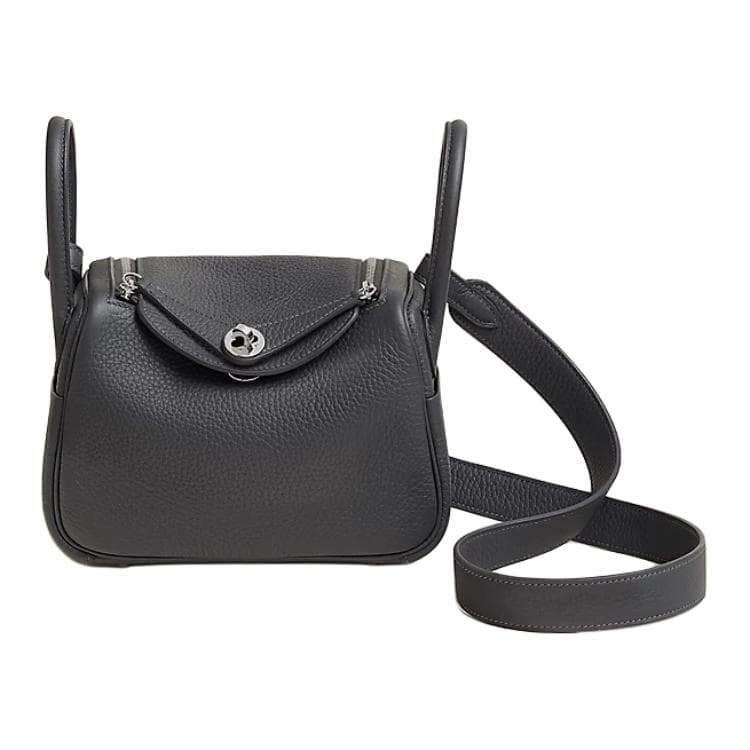 Сумка через плечо HERMES Lindy II mini Clemence 85 Ardoise - изображение 5