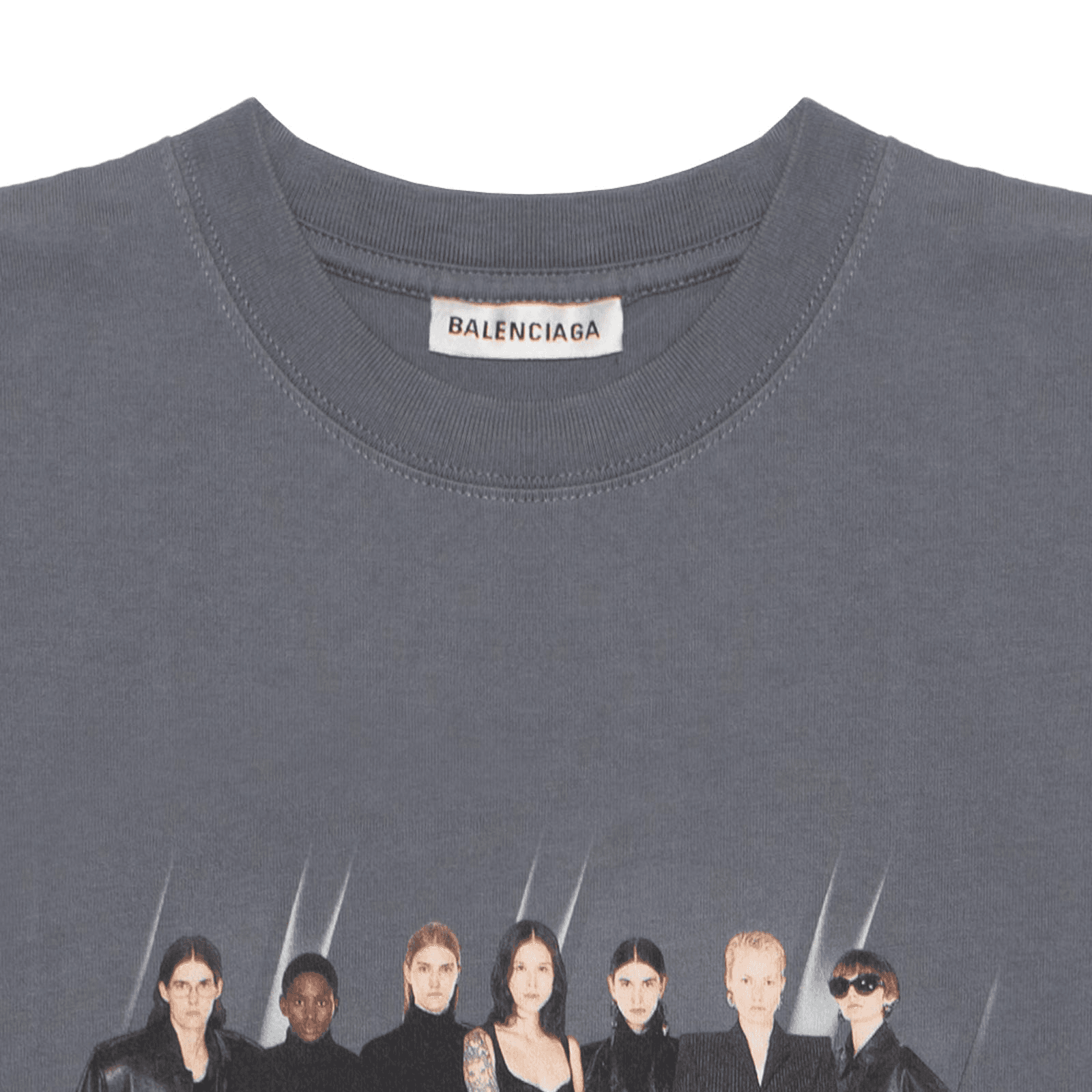 Футболка Balenciaga Band Portrait Logo T-Shirt Gray - изображение 6