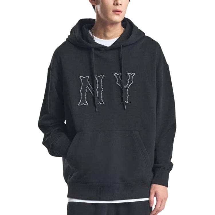 Худи MLB MEGA OVERFIT New York Yankees Куперс Большой Логотип Толстовка Мужской Черный - изображение 4