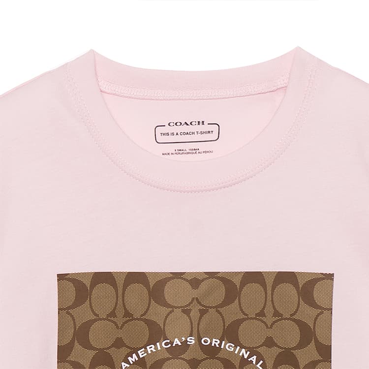 Футболка COACH SS23 Logo Print T-Shirt Pink - изображение 7