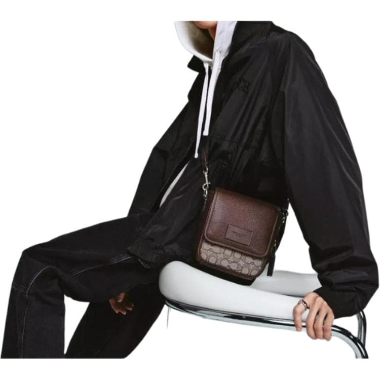 Куртка COACH SS24 Logo Zip Jacket Black - изображение 5