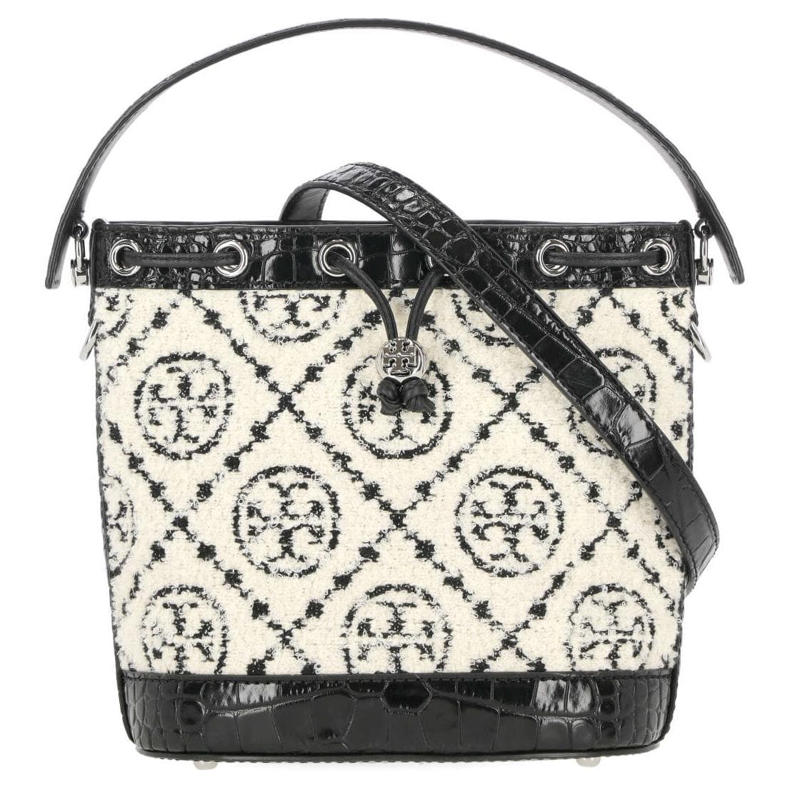 Сумка Tory Burch T Monogram Drawstring Bucket Bag Black - изображение 1