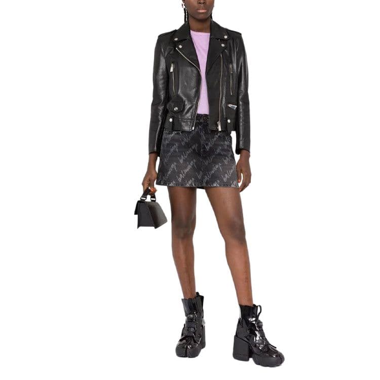 Balenciaga SS22 Logo Mini Skirt Black - изображение 2