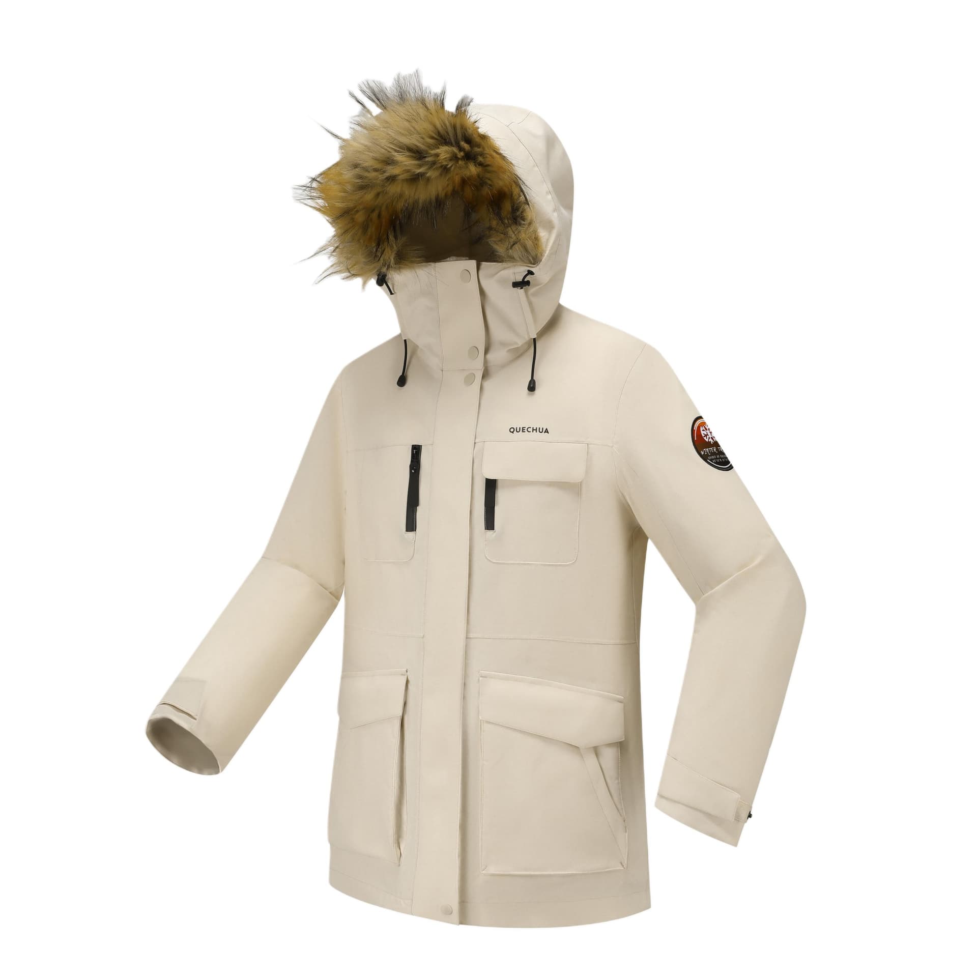 Пуховик DECATHLON SH900 QUECHUA Пуховик Женский Топленое масло Бежевый - изображение 3