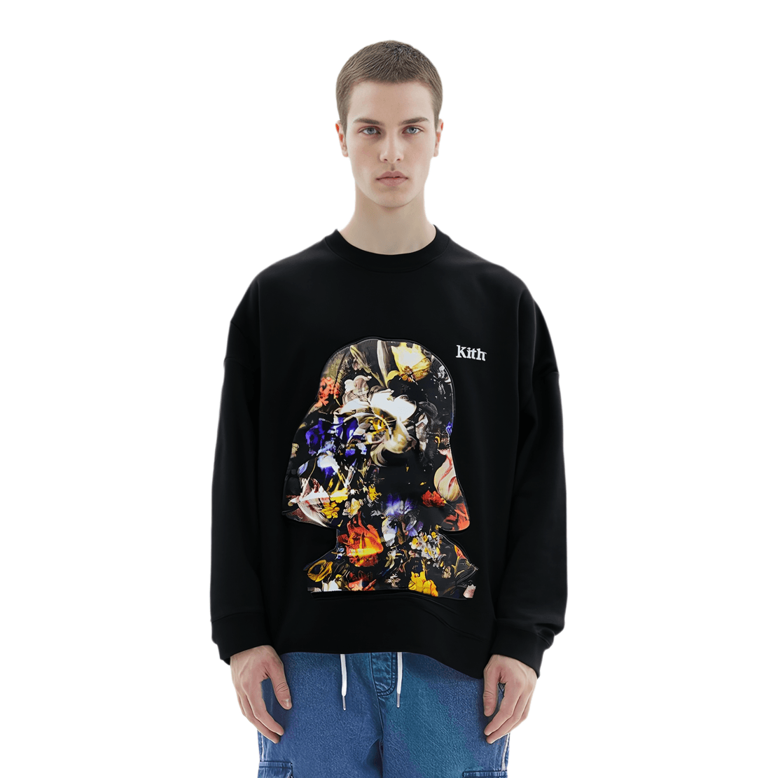 Худи KITH x STAR WARS Floral Vader Crewneck Black - изображение 3