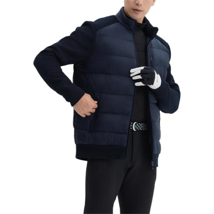 Зимняя куртка пуховик DECATHLON Хлопковый пуховик Мужской Синий Черный - изображение 10