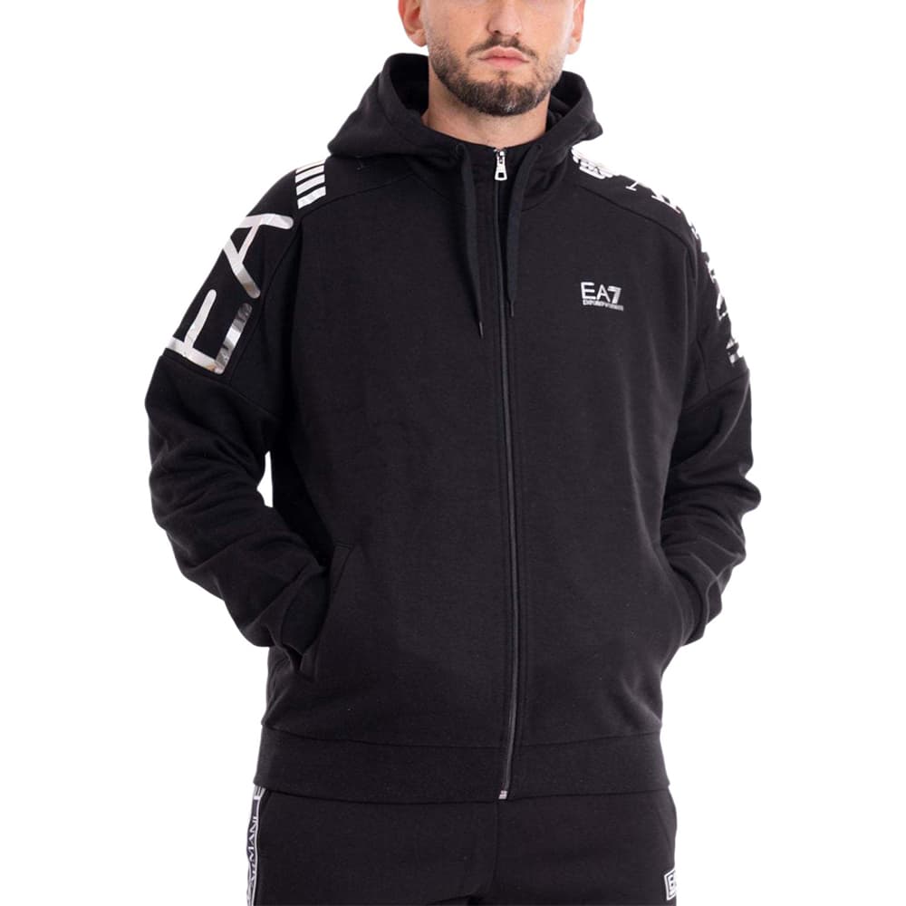 Куртка Emporio Armani Hooded Letter Print Jacket Black - изображение 4