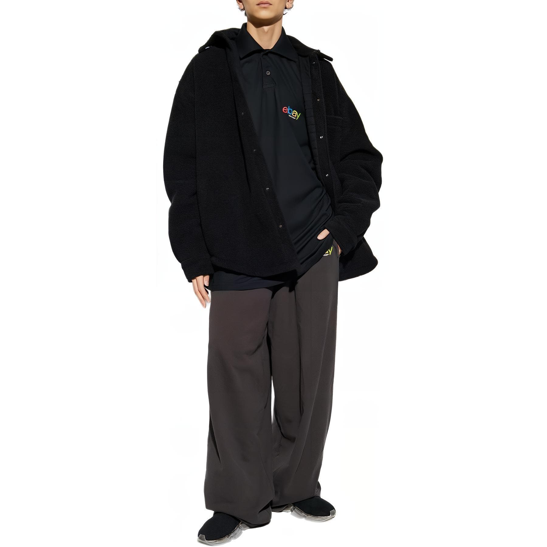 Поло Balenciaga FW24 Поло Мужской Черный - изображение 2