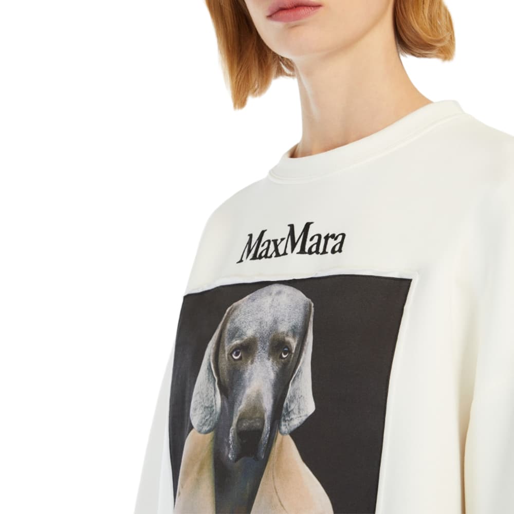 Кофта MaxMara Bacco Cotton Sweatshirt With Wegman Print - изображение 5