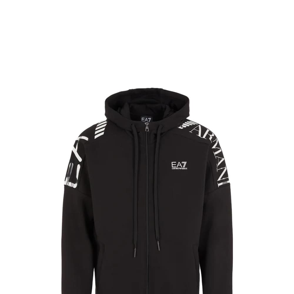 Куртка Emporio Armani Hooded Letter Print Jacket Black - изображение 7