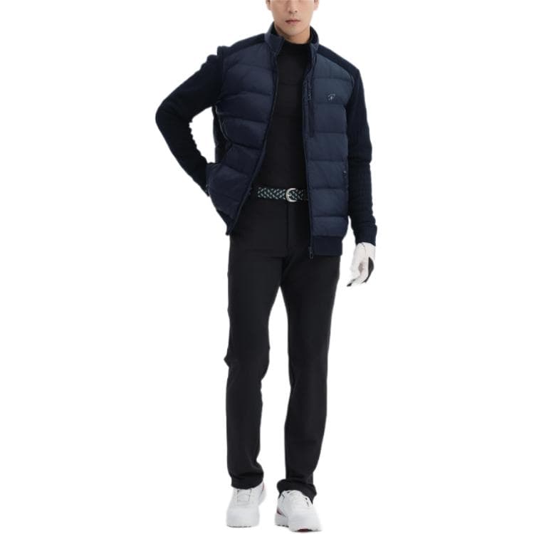 Зимняя куртка пуховик DECATHLON Хлопковый пуховик Мужской Синий Черный - изображение 5