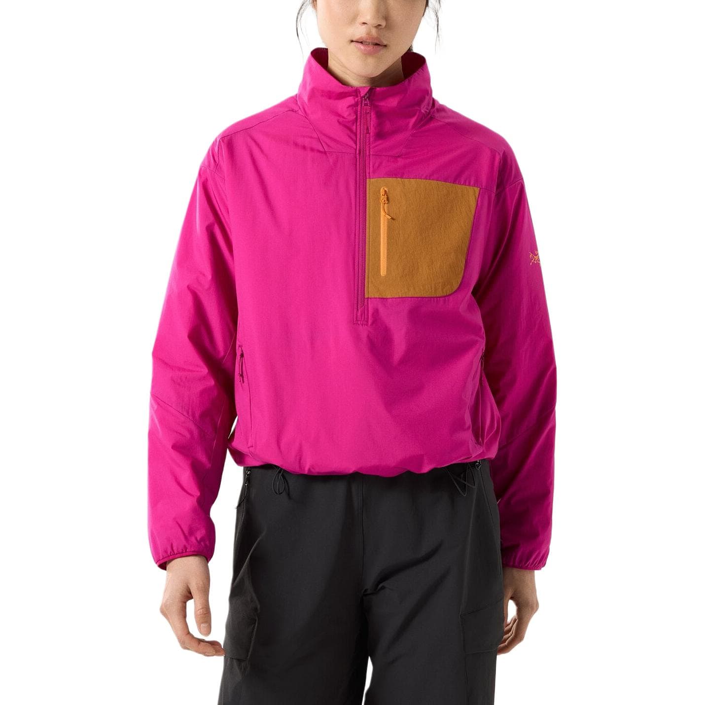 Arcteryx KYANITE Мягкая и удобная цветовой блок полузастежка многокарманный воротник-стойка флисовые куртки женский - изображение 2