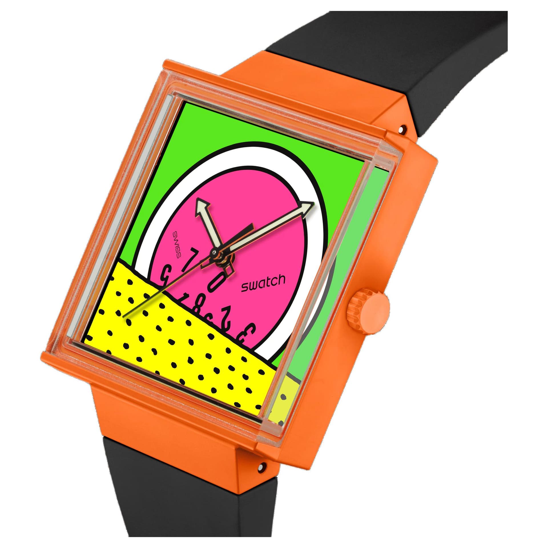 Часы Swatch Quartz Механизм 20 м Водонепроницаемые Унисекс Часы 41,8*33,25 мм Зеленый Циферблат - изображение 4