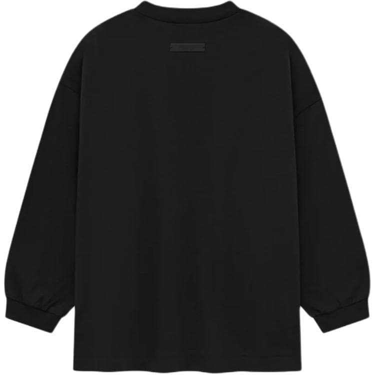 Футболка Fear of God ESSENTIALS T Рубашка FW24 Детская Джерси Длинный Рукав Обсидианово-Черный Черный Детская - изображение 2