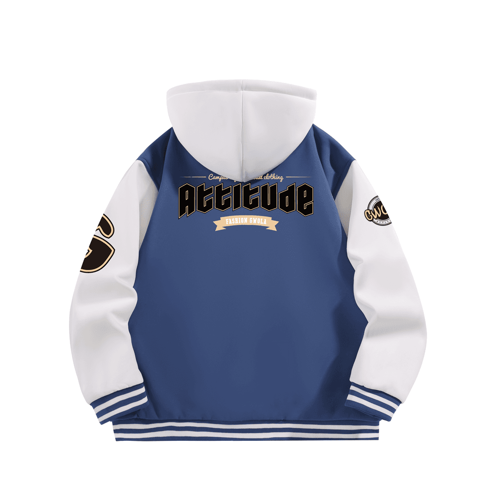 Бомбер Gwola Baseball Boy Series Patchwork Colorblock Letter Print Baseball Jacket - изображение 2