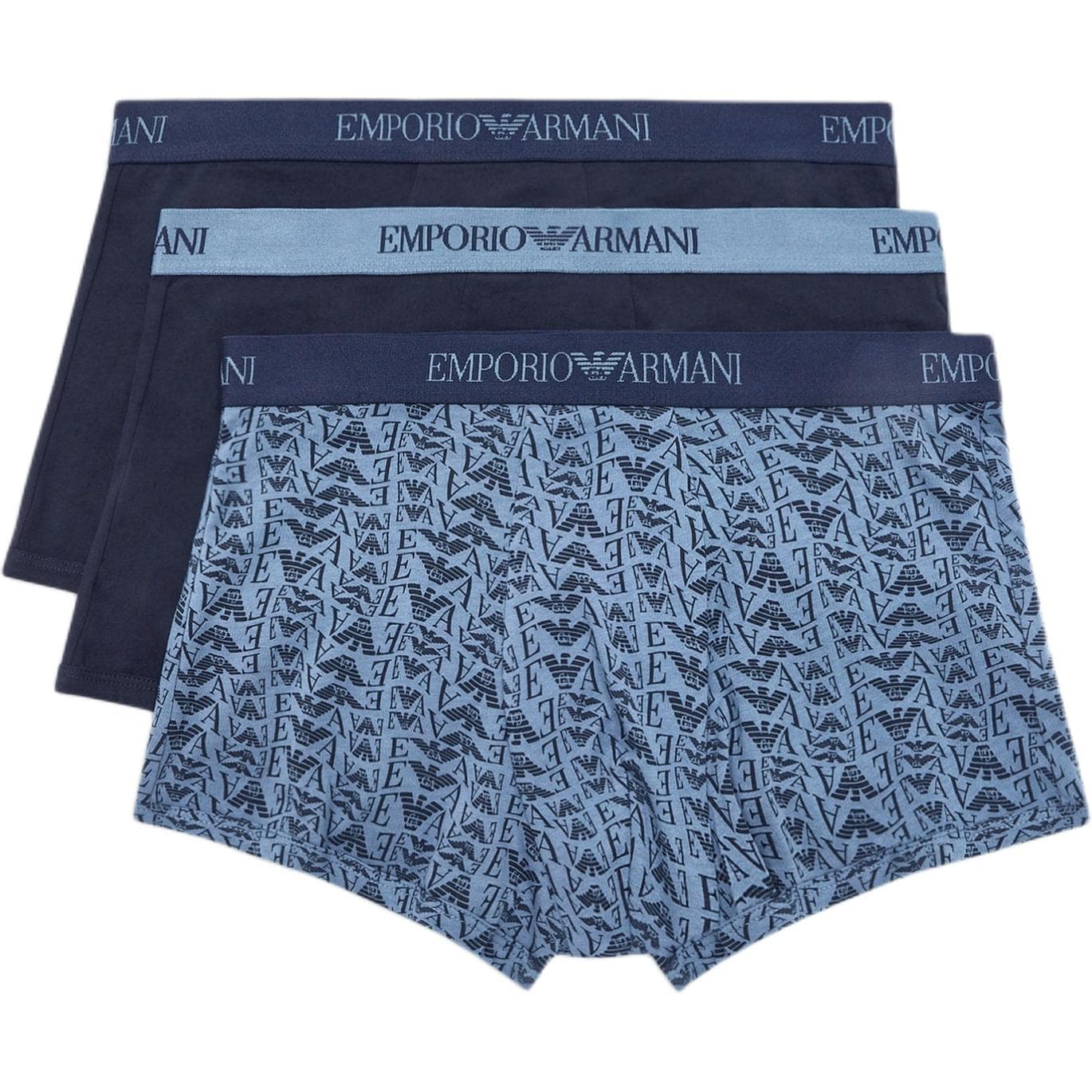 Трусы Emporio Armani FW24 Blue Boxer Briefs 3-Pack - изображение 1