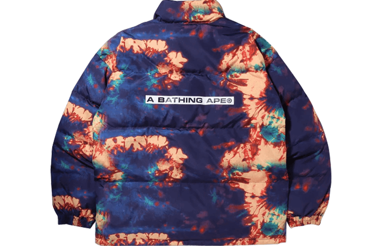 Зимняя куртка A BATHING APE Tie Dye Down Jacket Navy - изображение 2