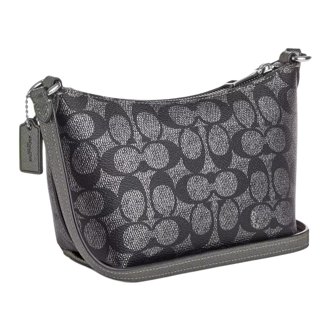 Сумка через плечо COACH Zip Top Crossbody Покрытый холст Сумка через плечо Мини Женская Бронза - изображение 2
