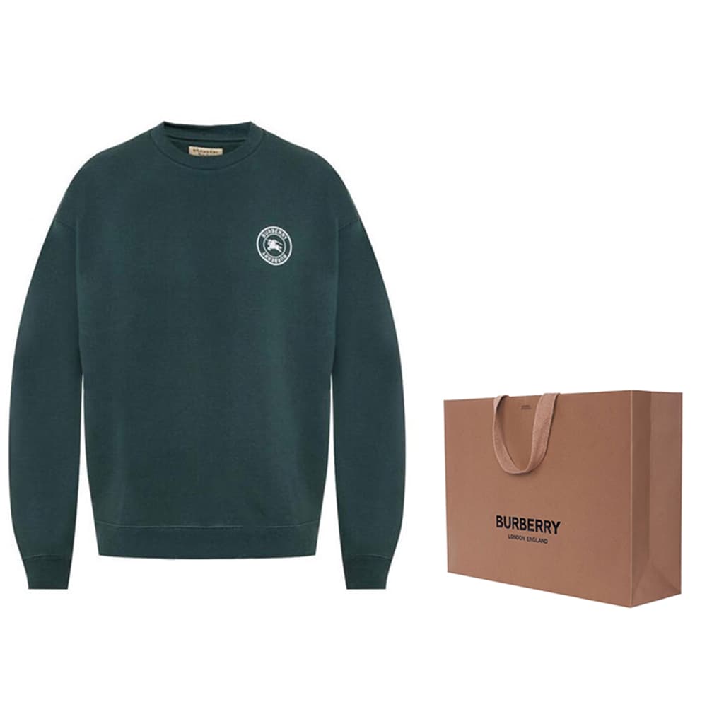 Кофта Burberry FW22 Logo Crewneck Sweatshirt Green - изображение 4