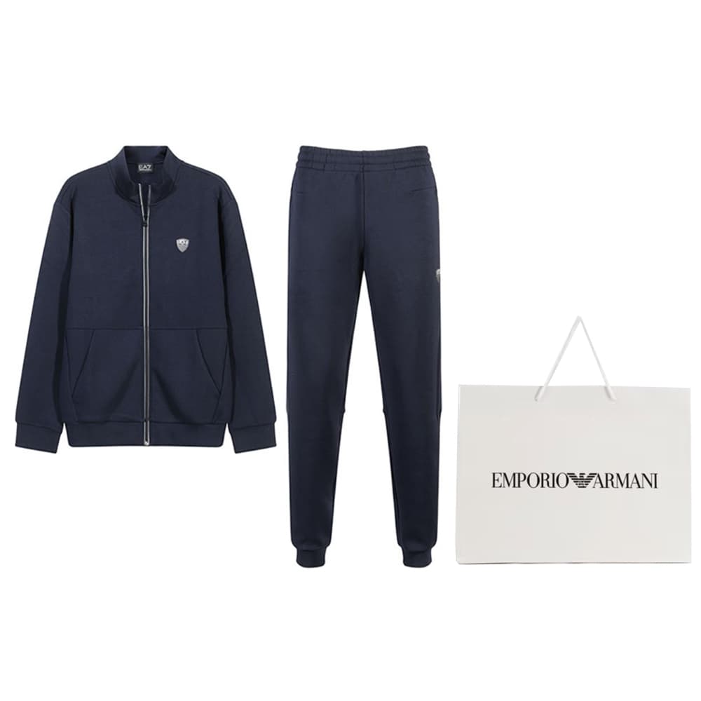 Спортивный костюм Emporio Armani EA7 FW24 Повседневные спортивные костюмы Мужской Темно-синий - изображение 10