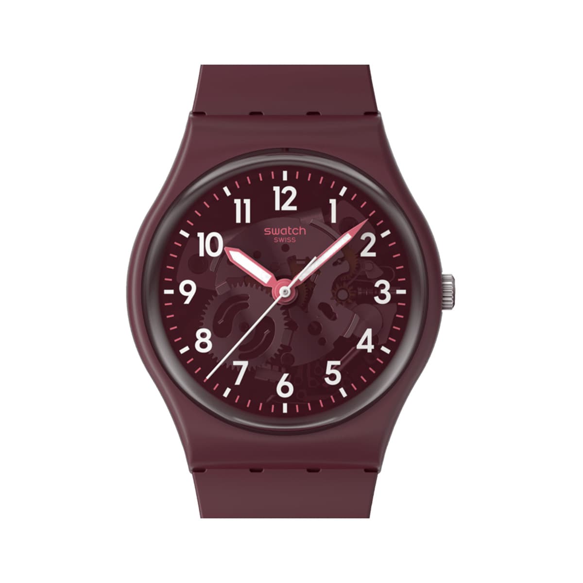 Часы Swatch Quartz Мужские часы с кварцевым механизмом красный циферблат корпус из биоразлагаемого материала чехол для часов - изображение 3