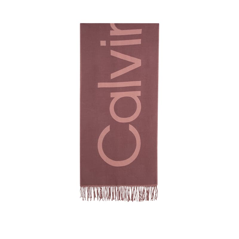 Шарф CALVIN KLEIN Вязаные шарфы Мужской Бордовый Розовый - изображение 2