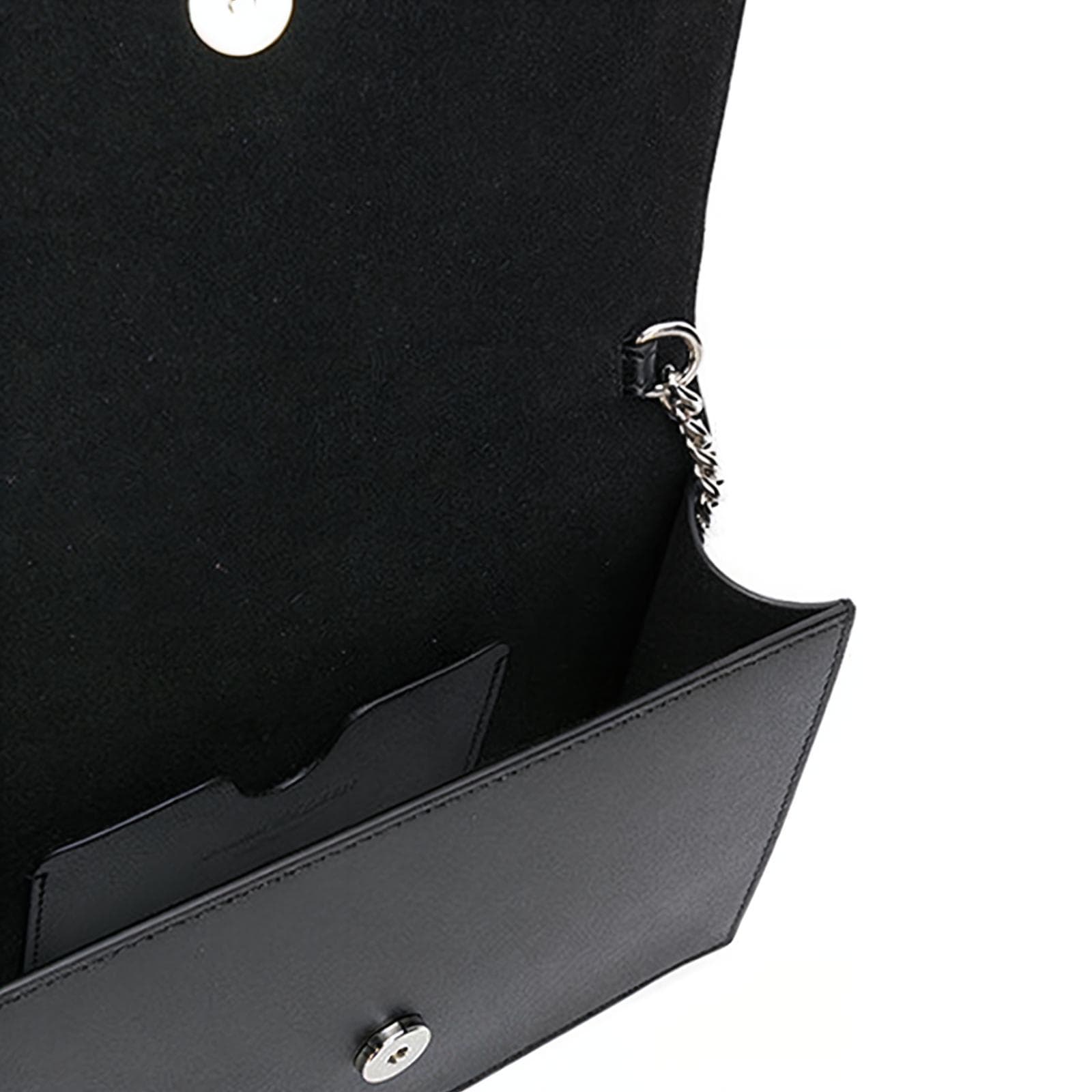 Мини-сумка Alexander McQueen Silver Studded Skull Leather Shoulder Bag Black - изображение 5