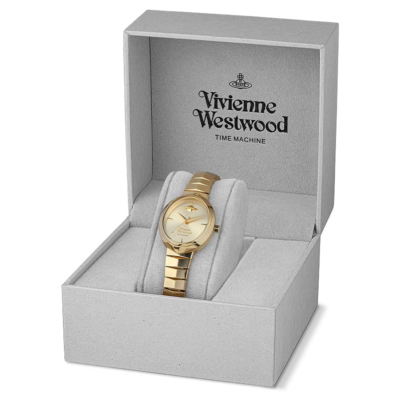 Механические часы Vivienne Westwood Часы с ремешком на запястье кварцевый механизм нержавеющая сталь ремешок 28*32 мм золотой циферблат - изображение 4