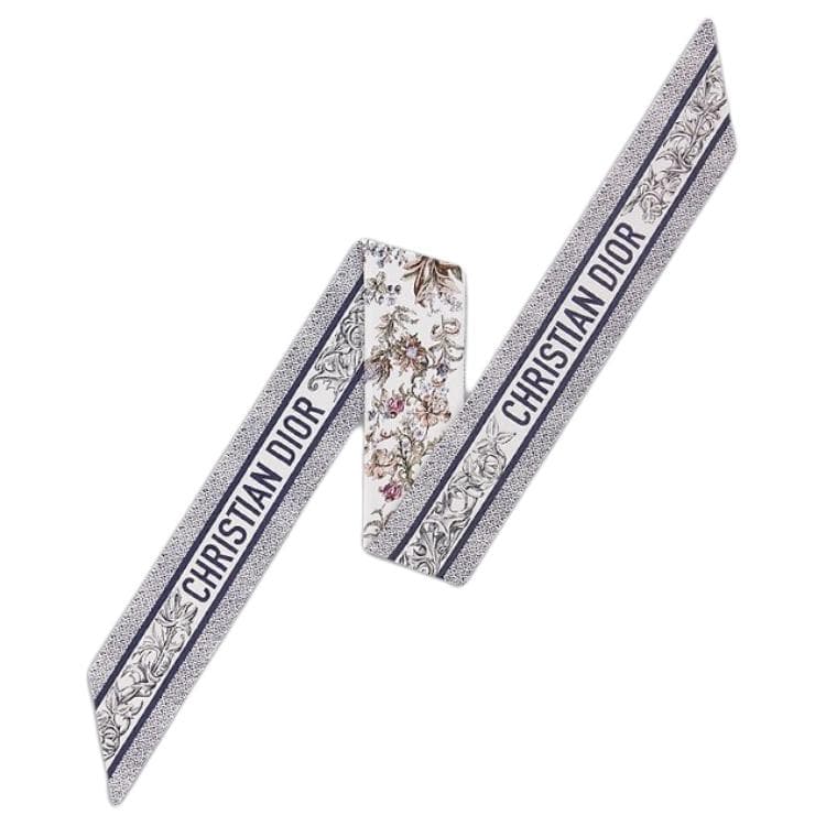 Платок DIOR Шарфы из шелка Тутовый Женские Белый Синий - изображение 2