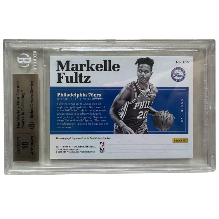PANINI Fultz 2017-18 Вложенное Облако Новые Звезды №1 Выбор Спина Количество Гравированная Подпись BGS 9,5 - изображение 2
