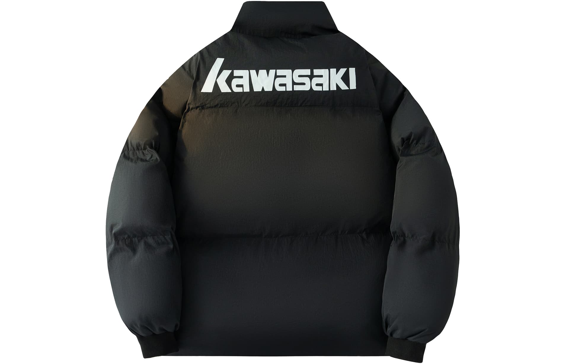Зимняя куртка Kawasaki Кавасаки 90% белый утиный пух Логотип бренда Унисекс Байкерская куртка Белый укороченный Стиль Майярд Холодостойкий Воротник-стойка Пуховики - изображение 2