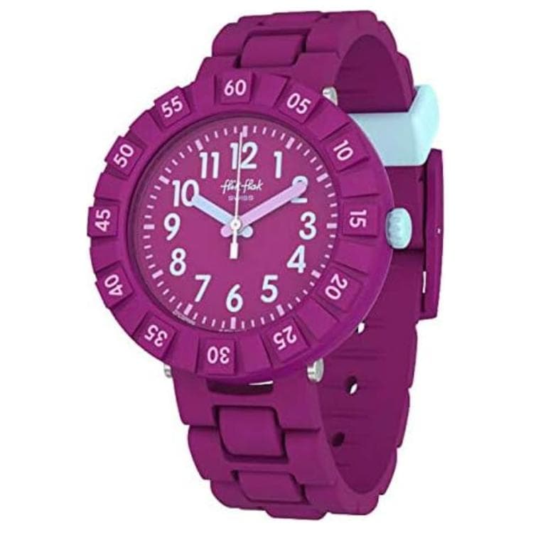 Часы SWATCH Flik Flak Кварцевый механизм 30 м водонепроницаемость унисекс часы 35 мм фиолетовый циферблат - изображение 3
