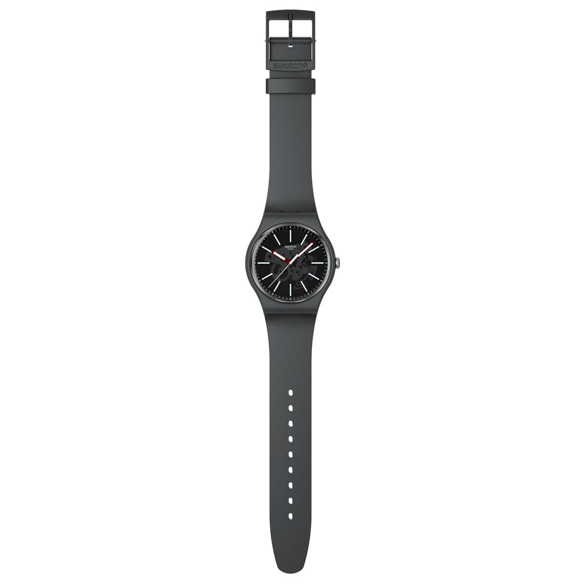Часы Swatch Quartz Механизм Мужские Часы 41 мм Серый Циферблат Биоразлагаемый Материал Ремешок - изображение 3