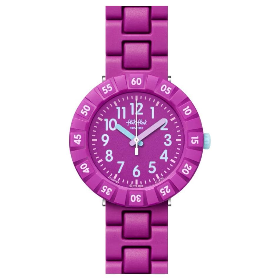 Часы SWATCH Flik Flak Кварцевый механизм 30 м водонепроницаемость унисекс часы 35 мм фиолетовый циферблат - изображение 1