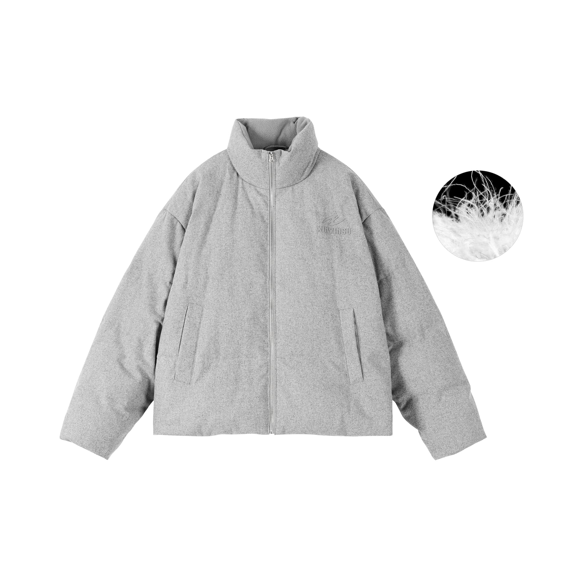 Зимняя куртка XINYINSU FW24 MIST EH Коллекция Пуховик Унисекс Светлый Серый - изображение 2