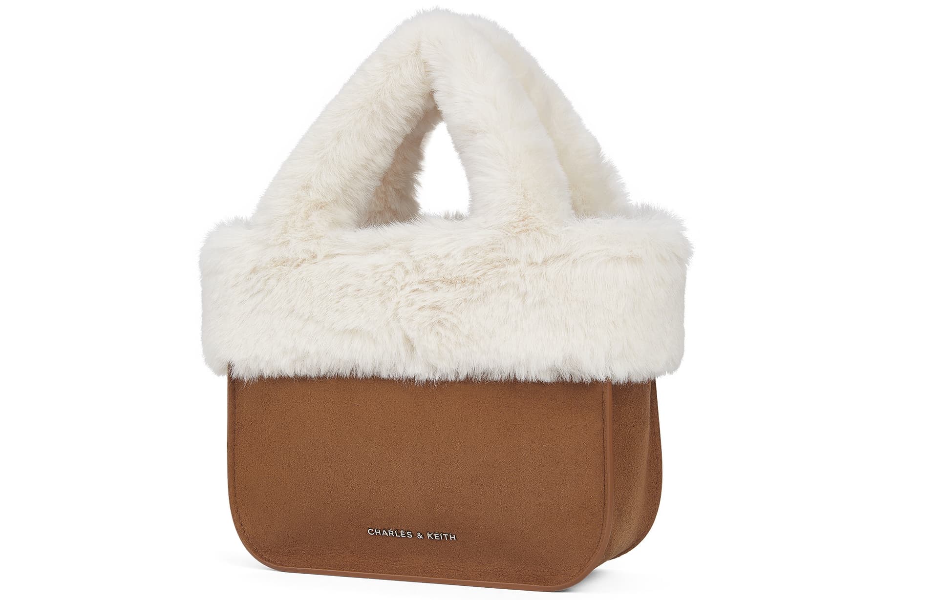 Сумка CHARLES&KEITH Мягкая сумка-тоут из искусственного меха PU с тканевыми вставками, Орех, Ручная сумка, Сумка через плечо, Обычный размер, Женский, Коричневый/бежевый/розовый - изображение 2