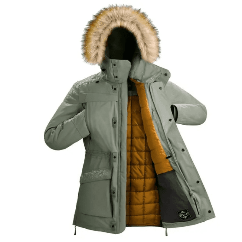 Зимняя куртка пуховик DECATHLON SH900 Хлопковый пуховик Мужской Хаки Зеленый - изображение 2