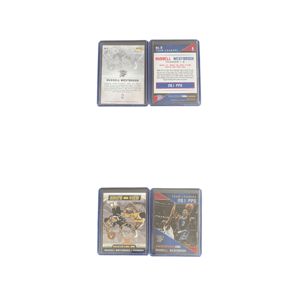 Коллекционные карточки PANINI 2015 PANINI THUNDER Расселл Уэстбрук Тека 2 карточки пройдет через коллекцию спортивных карт 2 шт - изображение 3