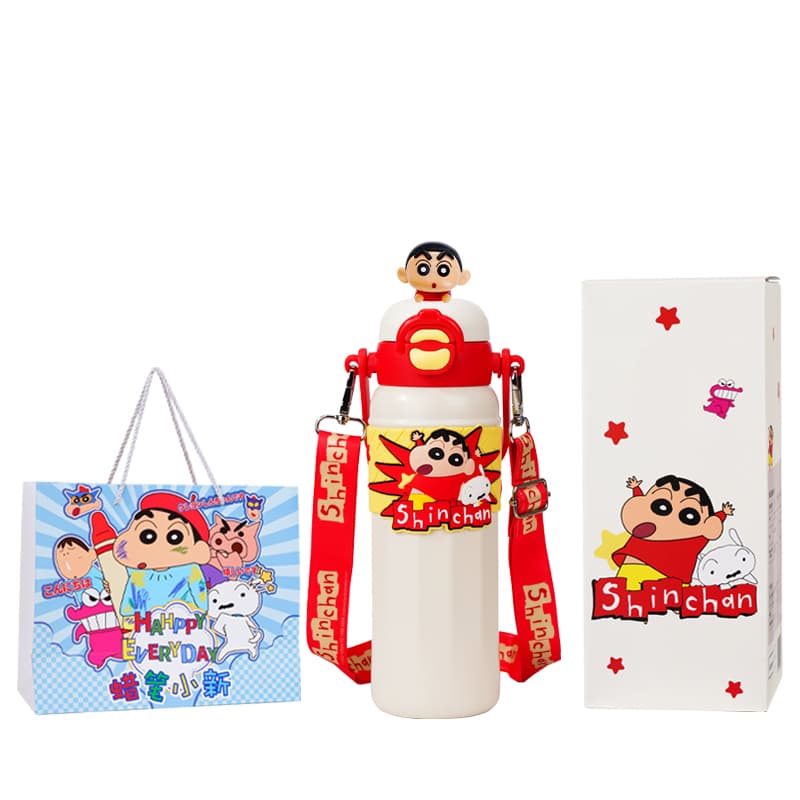 Crayon Shinchan Милый мультяшный минималистский термокружка с трубочками для холодных напитков 580 мл - изображение 1