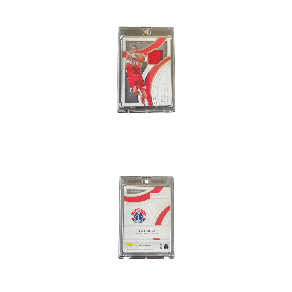 Коллекционные карточки PANINI Immaculate Prodigy KUZMA KUZMA 58 99 Edition Соревновательная игровая футболка Маленький стеклоочиститель - изображение 3