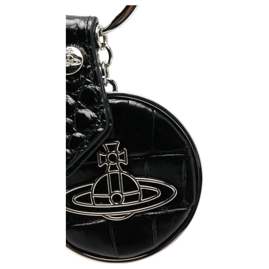 Кулон Vivienne Westwood Черный кожаный крокодил тонкий шар металл брелоки для ключей Женские Черный - изображение 5