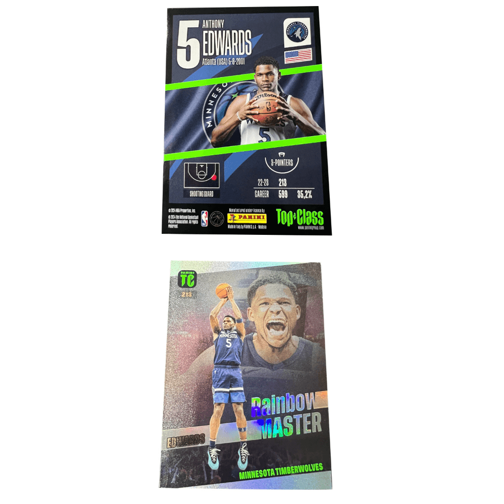 Коллекционные карточки PANINI Minnesota Timberwolves Ядерный Эдвардс Huzi TC Коллекция Рефракция Superstar Карточки RARE Спортивные карточки - изображение 3