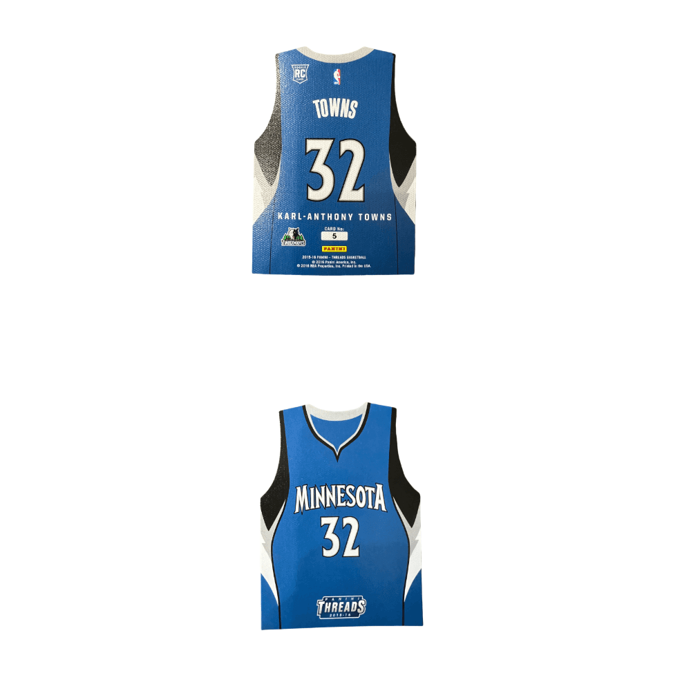 Коллекционные карточки PANINI Minnesota Timberwolves Энтони Таунс Джерси Майка РАРНА КАРТА Спортивные карточки 1 шт - изображение 3