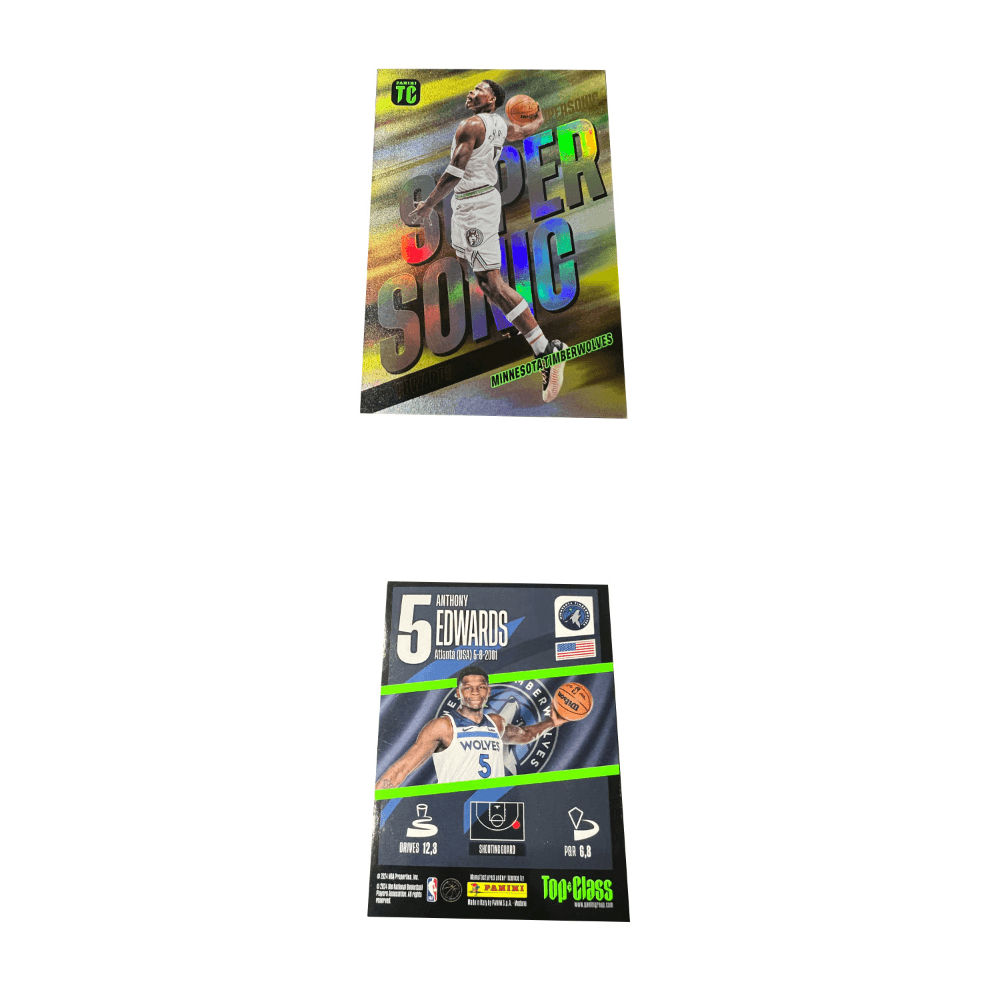 Коллекционные карточки PANINI Minnesota Timberwolves Ядерный Эдвардс Huzi TC Коллекция Рефракция Супергерой Superstar Карта РАРная Карта - изображение 3